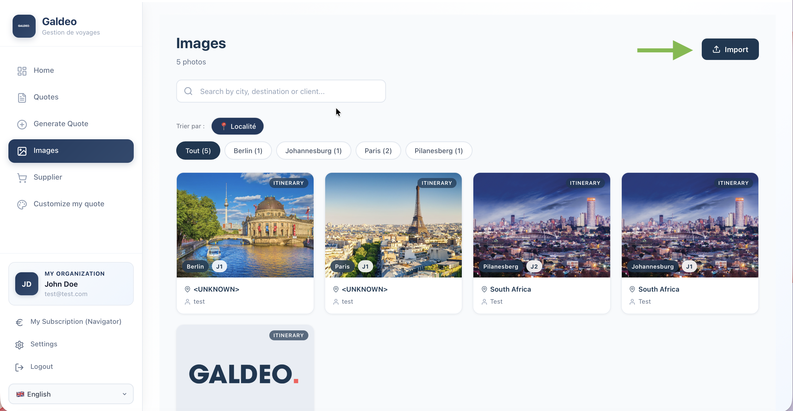 Importer des images