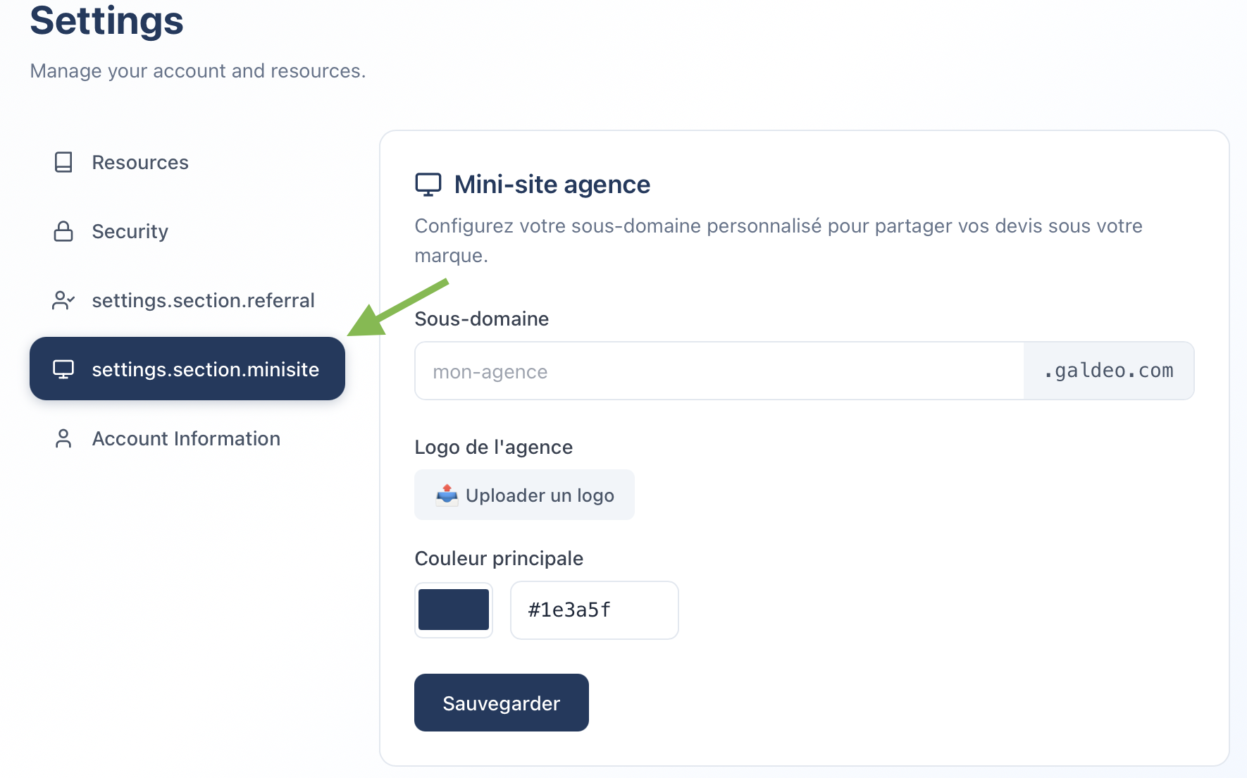 Mini-site agence