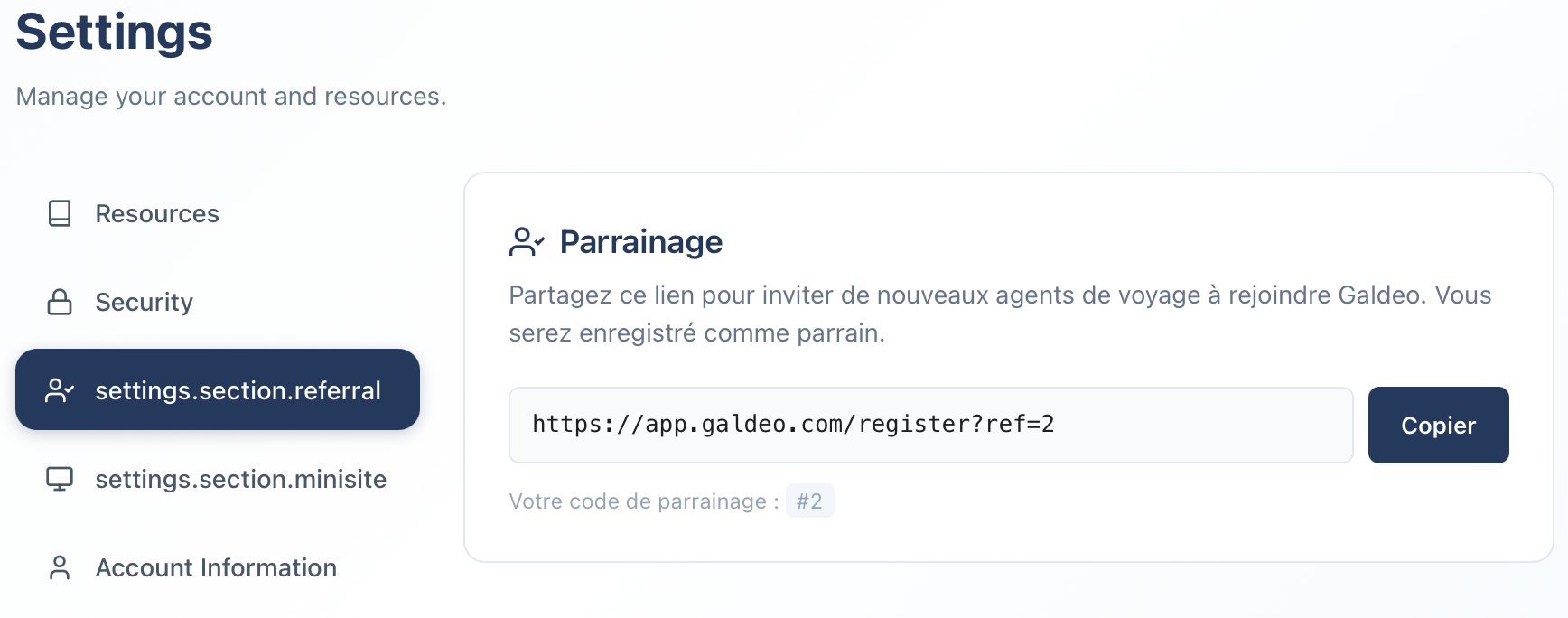 Referral parrainage